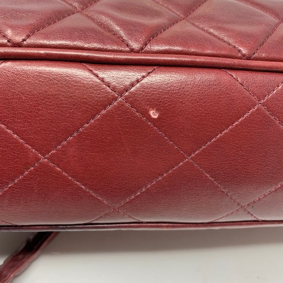 Authentic Chanel Shoulder Bag Bordeaux Lamb Skin - Picture 10 of 16